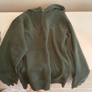 green hoodie